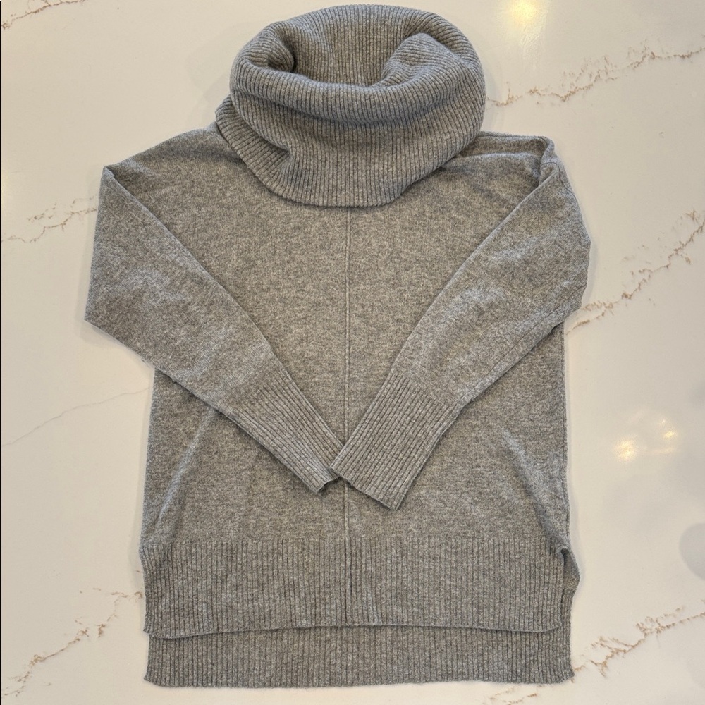 Adrienne Vittadini Soft Gray Cashmere Knit Turtleneck Size Large